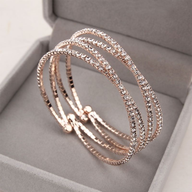 Rose Gold-Tone Rose Multi-Layer Bracelet – image 3
