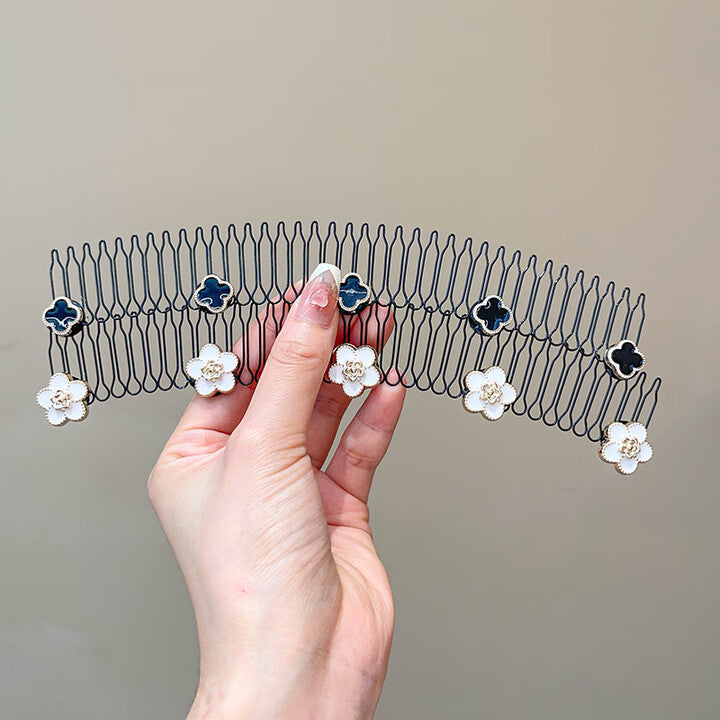 Butterfly Floral Hair Comb Set in White
