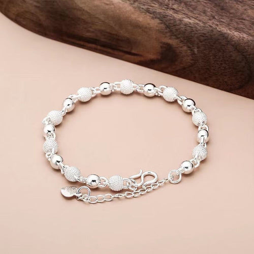 Adjustable Bead Bracelet - Silver