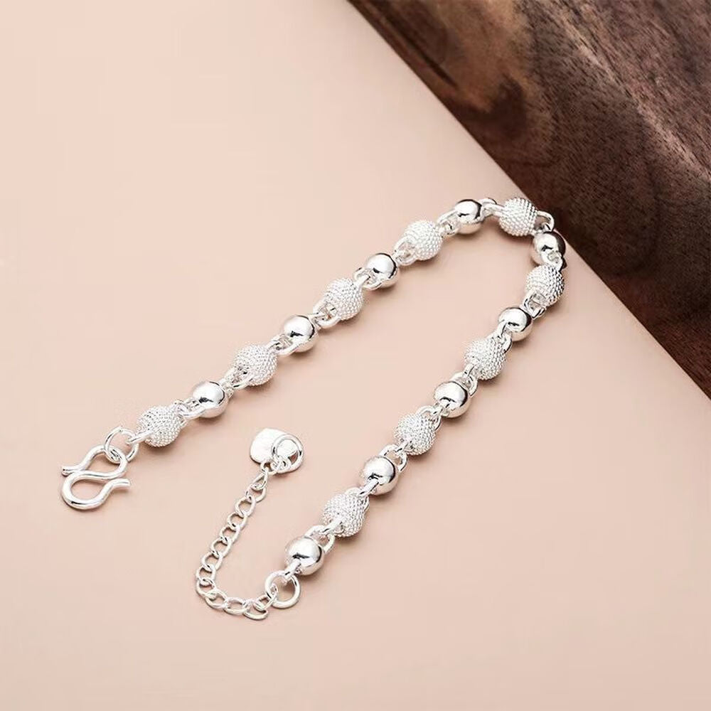 Adjustable Bead Bracelet - Silver