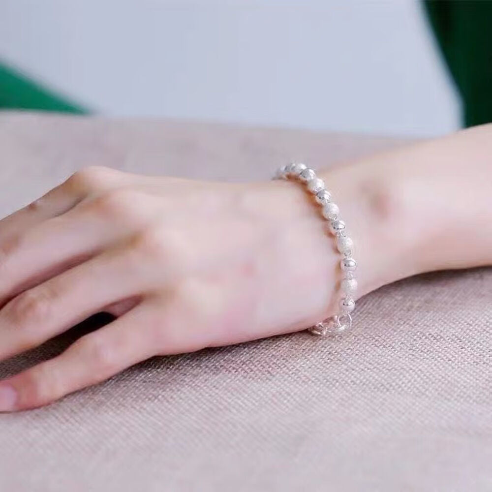 Adjustable Bead Bracelet - Silver