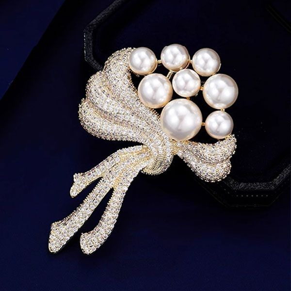 Pearl-Style Brooch