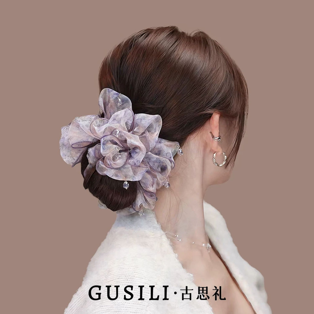 Purple Mesh Scrunchie