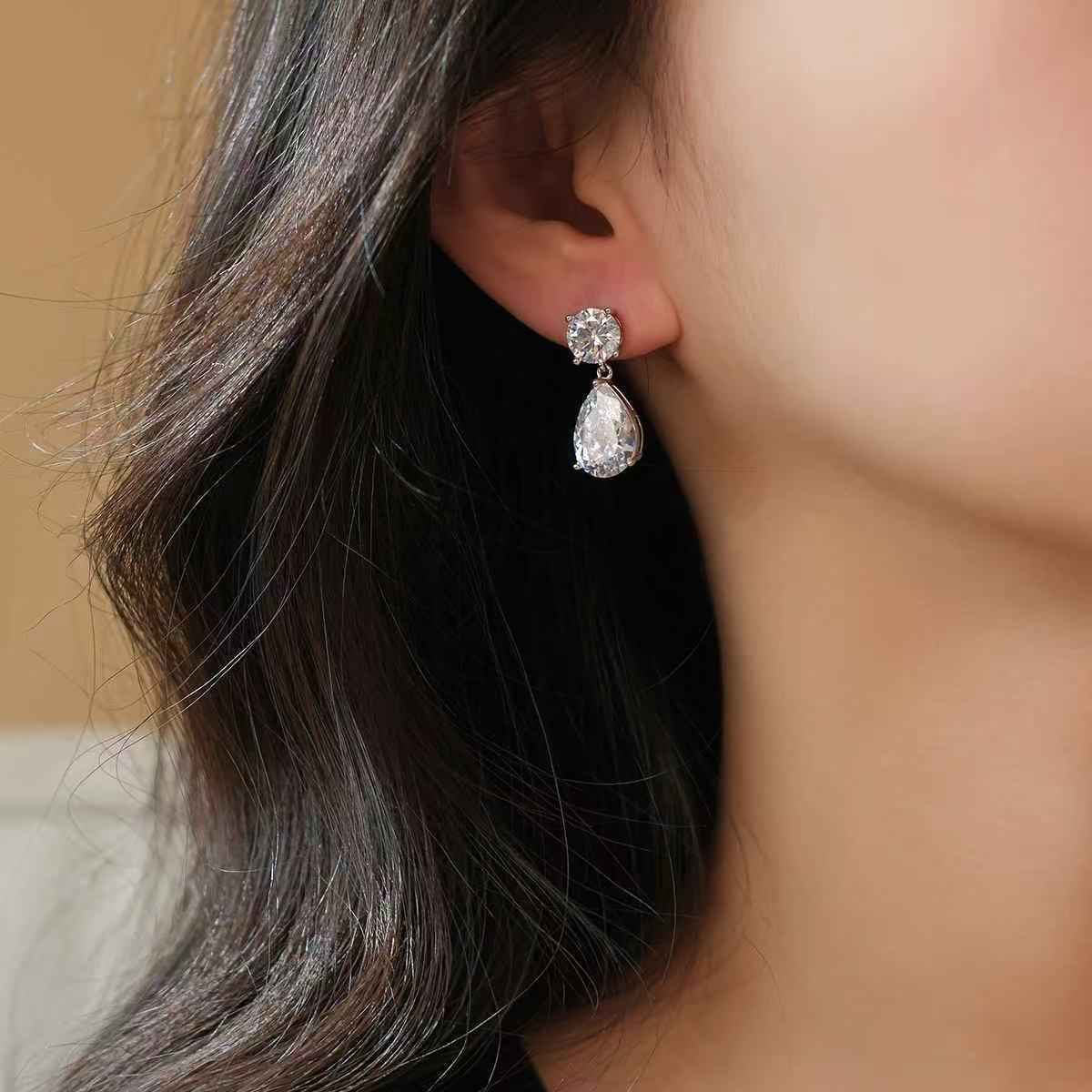 Teardrop Crystal-Style Earrings – image 3