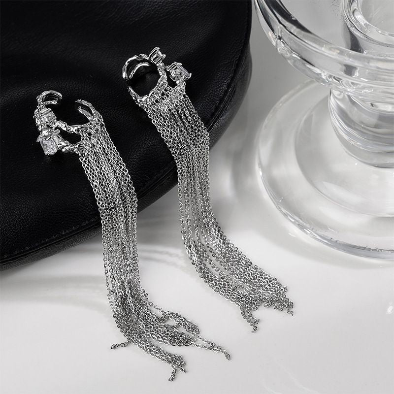 Tassel Long Clip-On Earrings