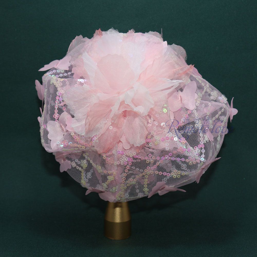 Blush Pink Butterfly Fascinator Headband — product view 8