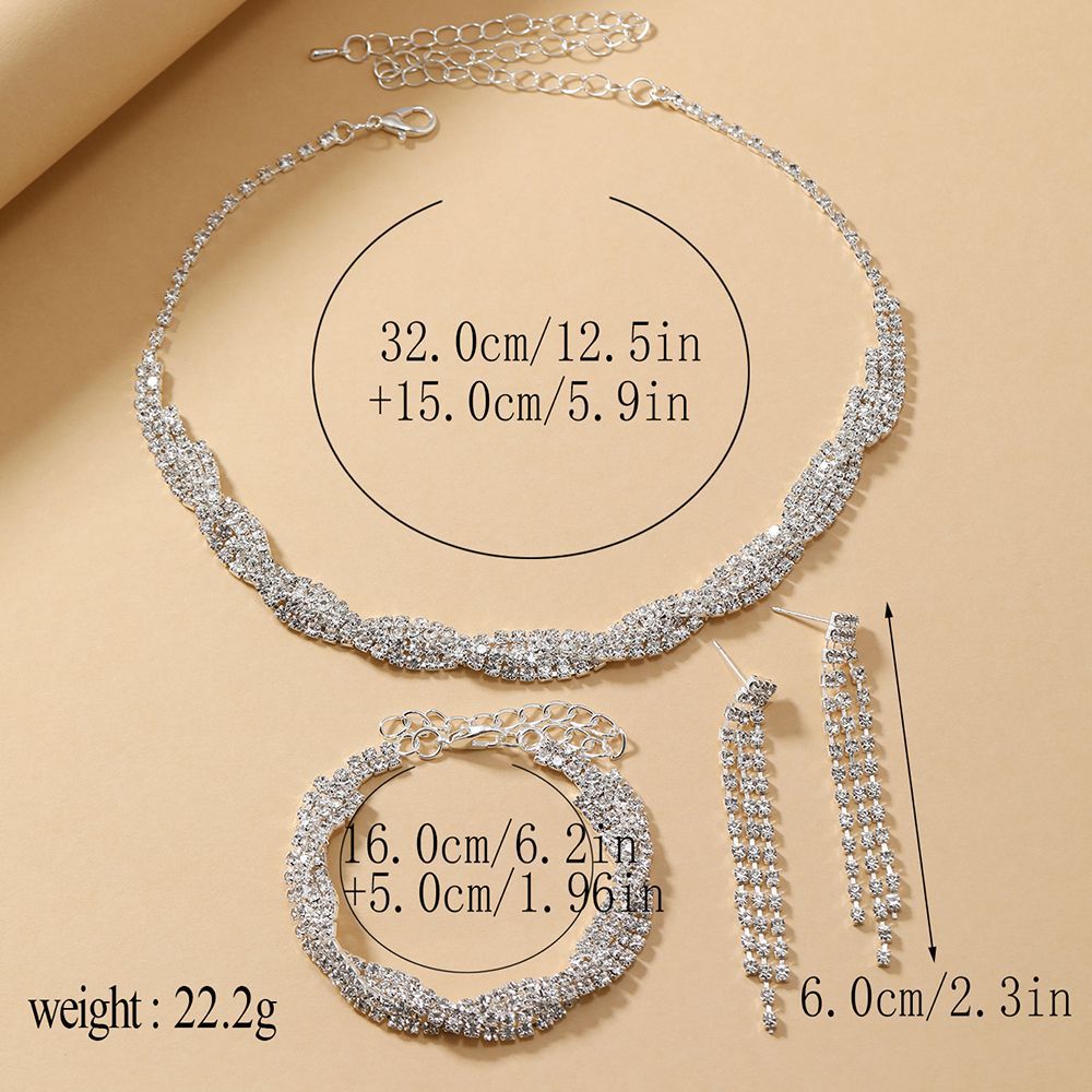 Silver-Tone Crystal-Style Set Earrings – image 6