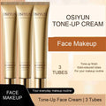 OSIYUN Tone-Up Face Cream, three gold-coloured tubes, with English product captions
