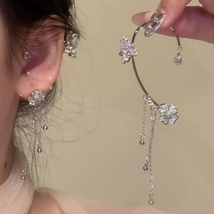 Butterfly Tassel Clip-On Earrings – image 6