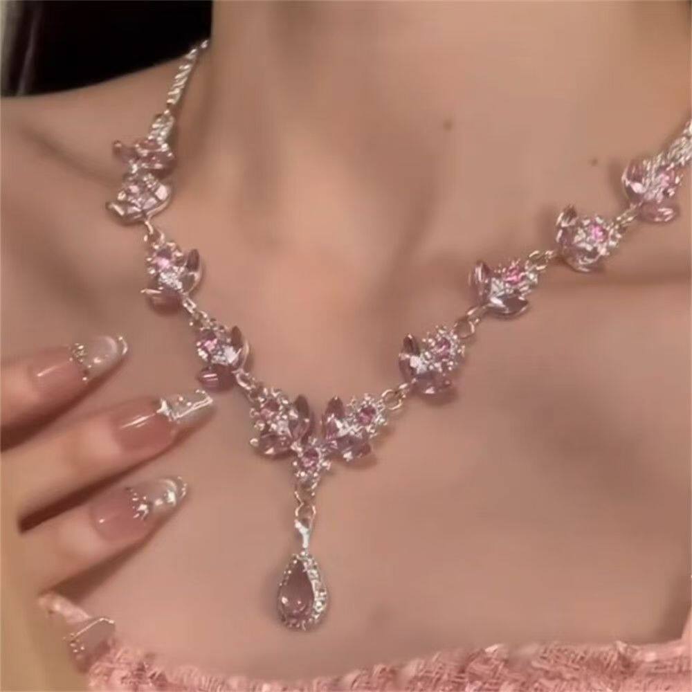 Cherry Blossom Teardrop Set Necklace — product view 4