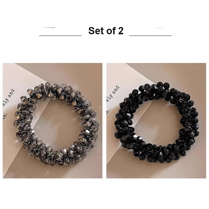 Crystal Hair Tie – Grey