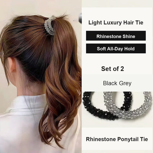 Crystal Hair Tie – Grey