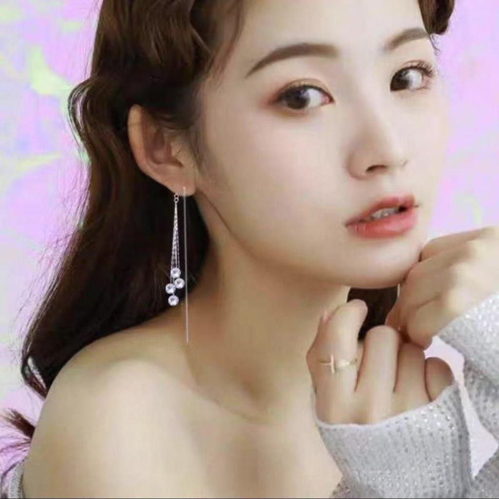 Crystal-Style Tassel Long Earrings – image 9