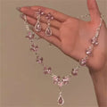 Cherry Blossom Teardrop Set Necklace