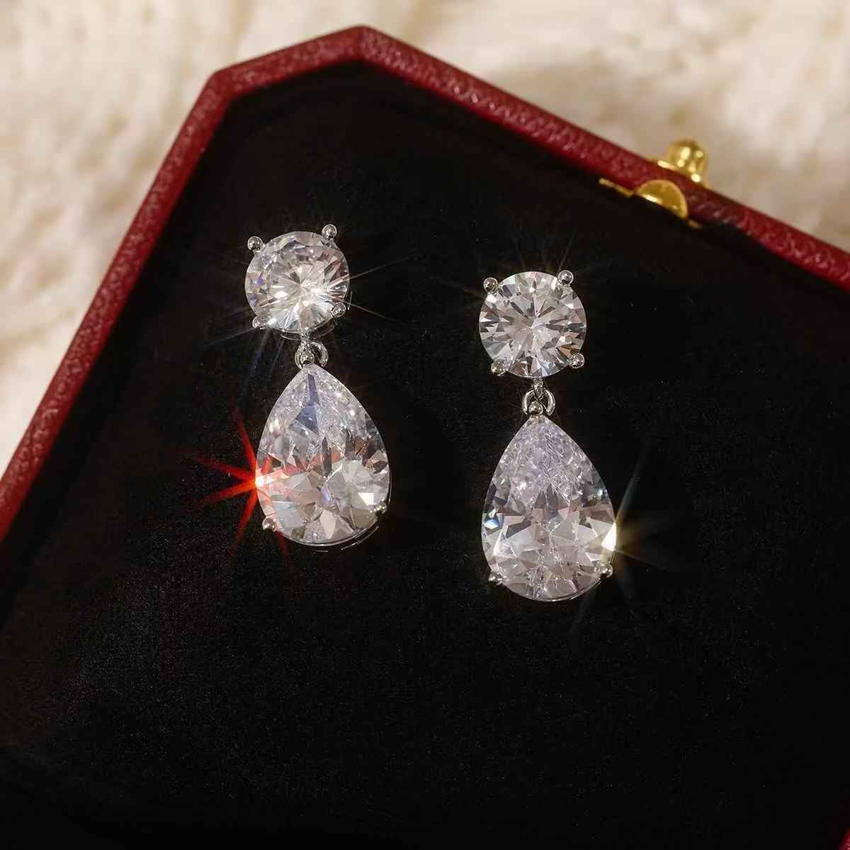 Teardrop Crystal-Style Earrings – image 4