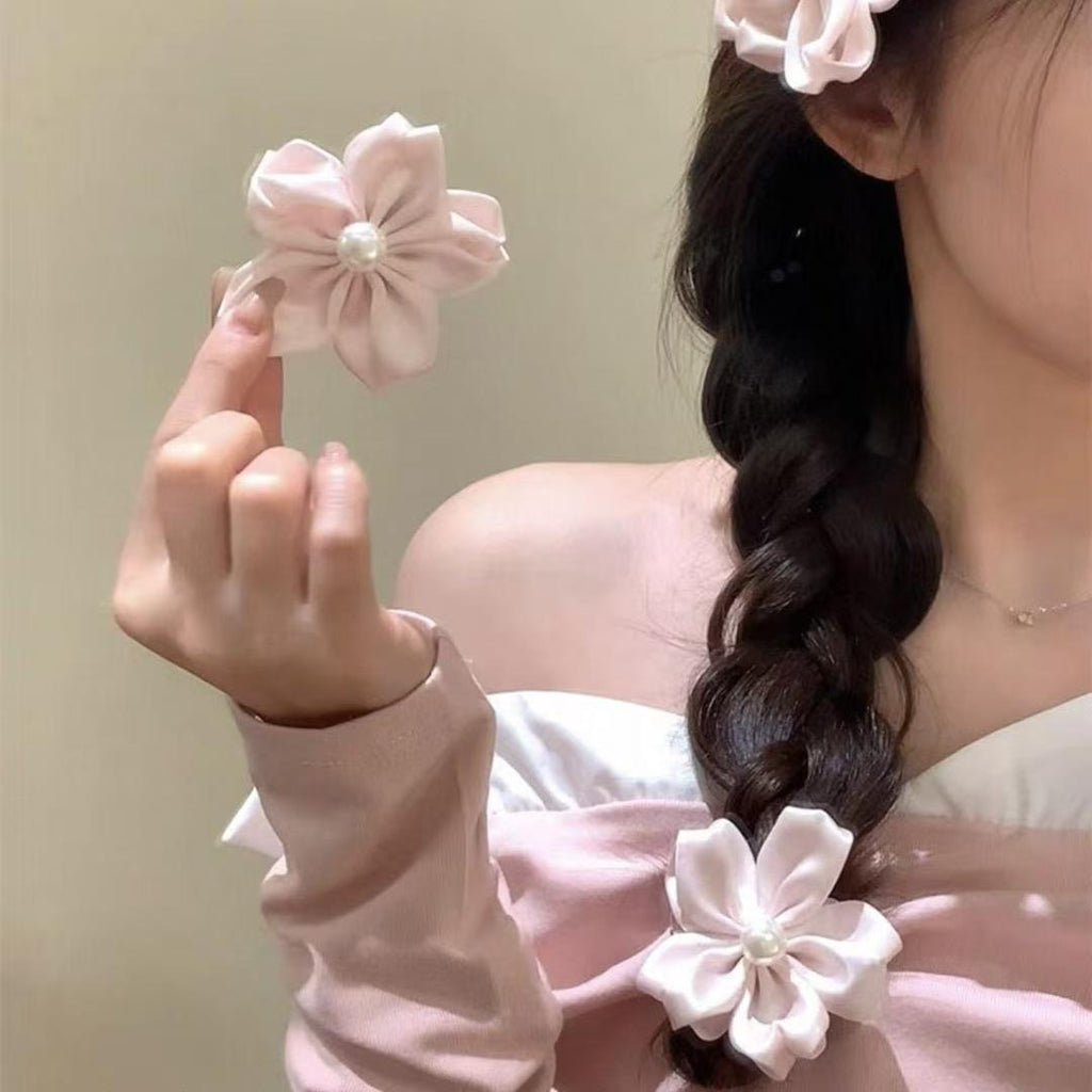 Pink Flower Hair Clip Set — product view 6