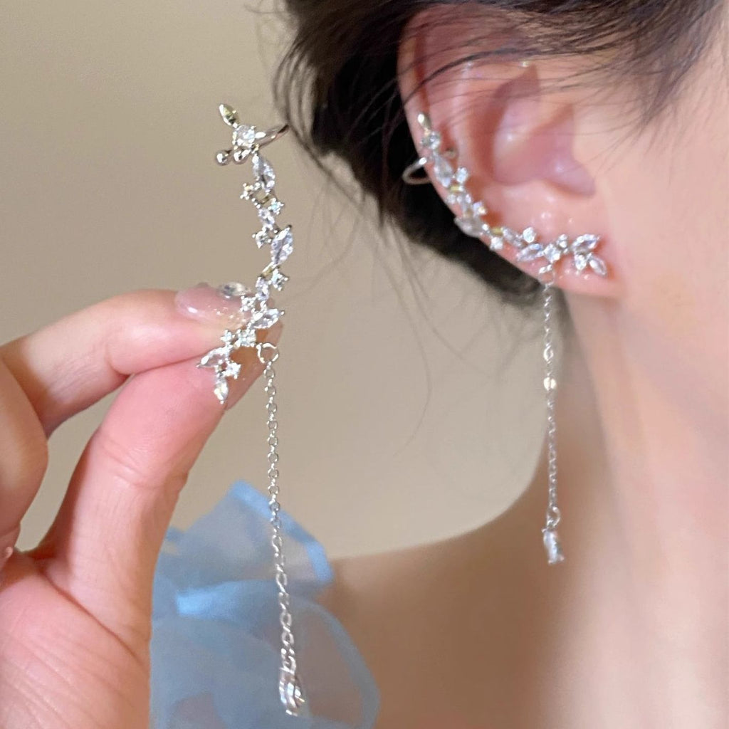Silver-Tone Tassel Clip-On Earrings