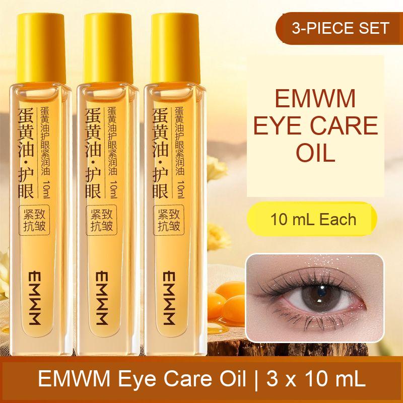 EMWM eye-care oil in a three-bottle set, 10 mL per bottle, with original packaging labels preserved