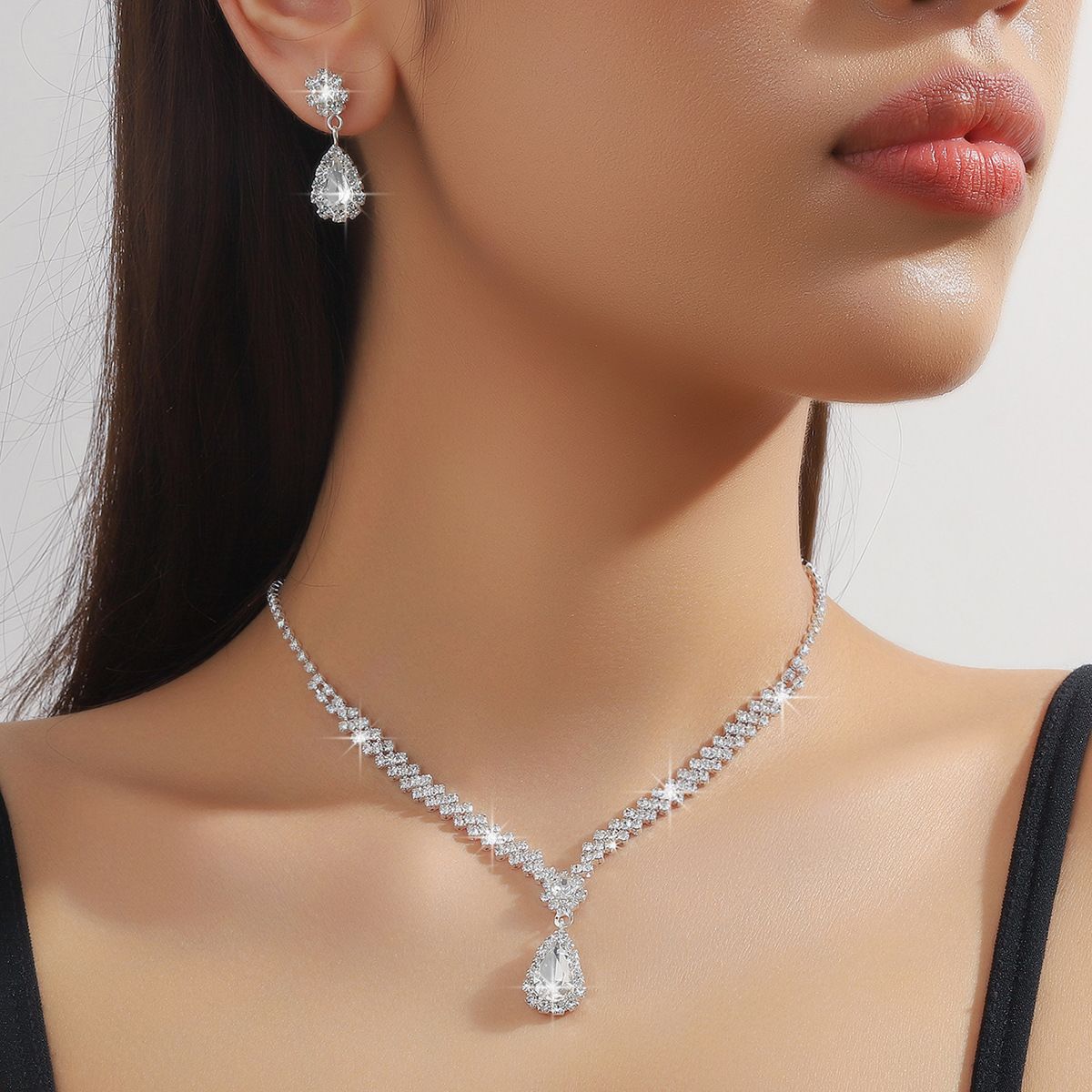 Crystal-Style Set Earrings