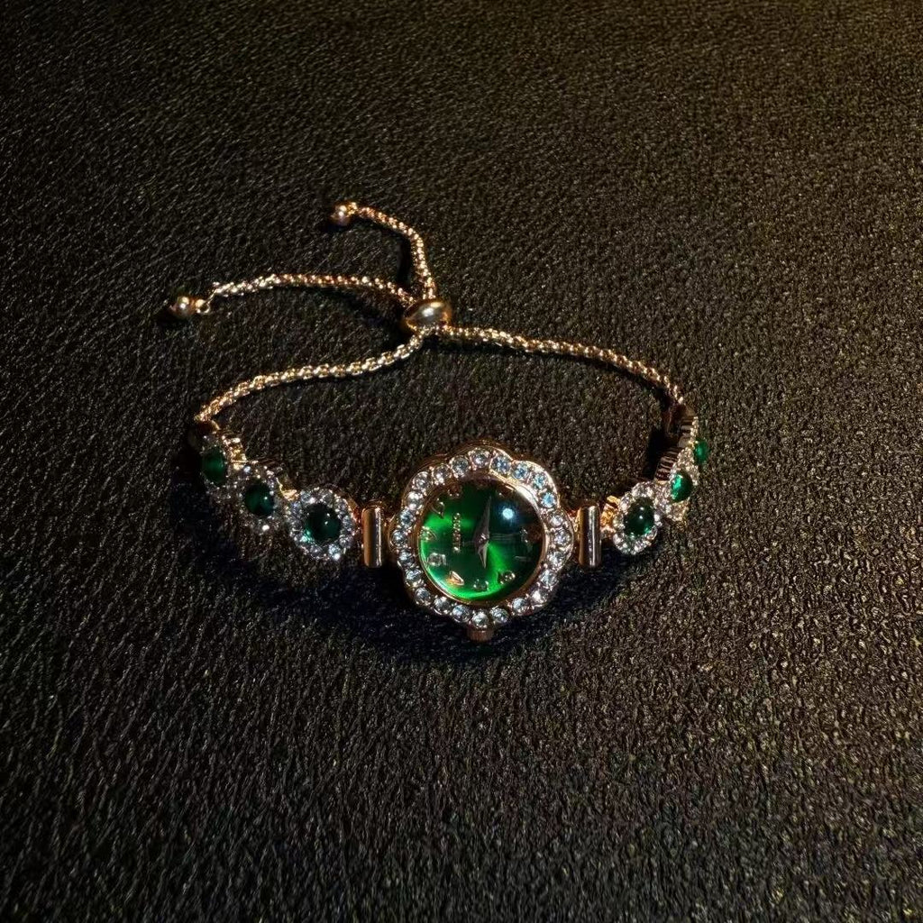 Green Floral Bracelet Watch