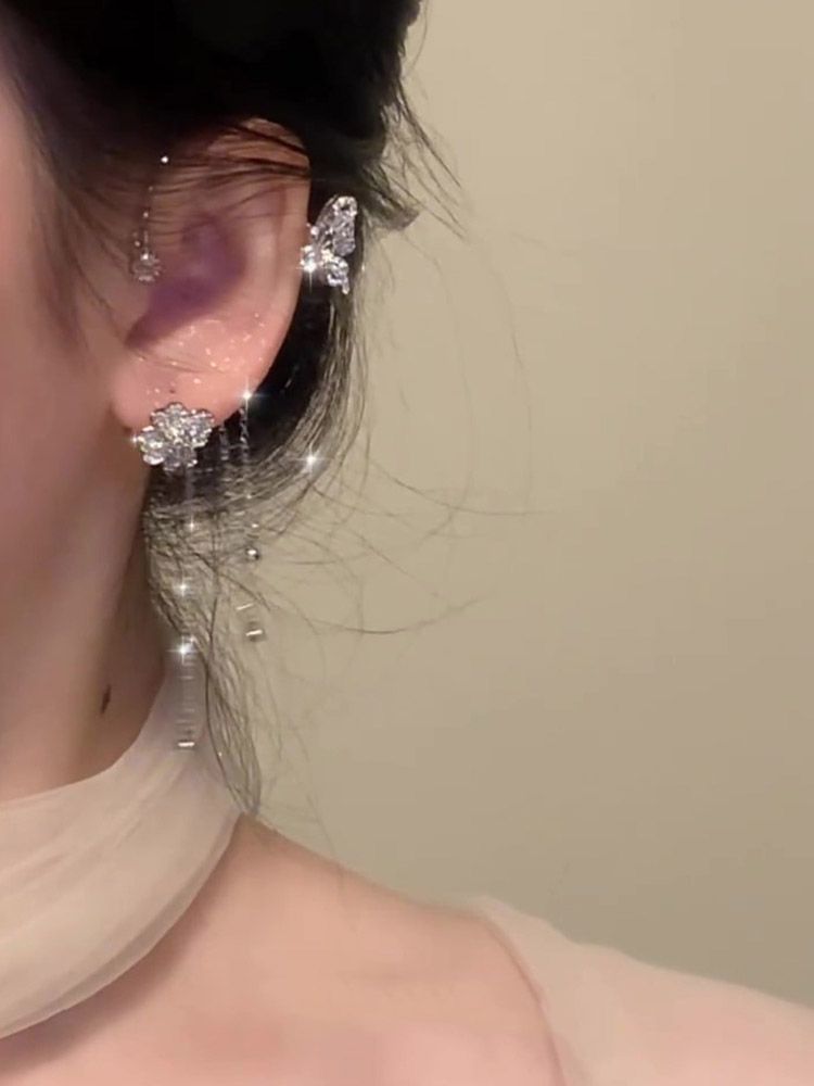 Butterfly Tassel Clip-On Earrings – image 9