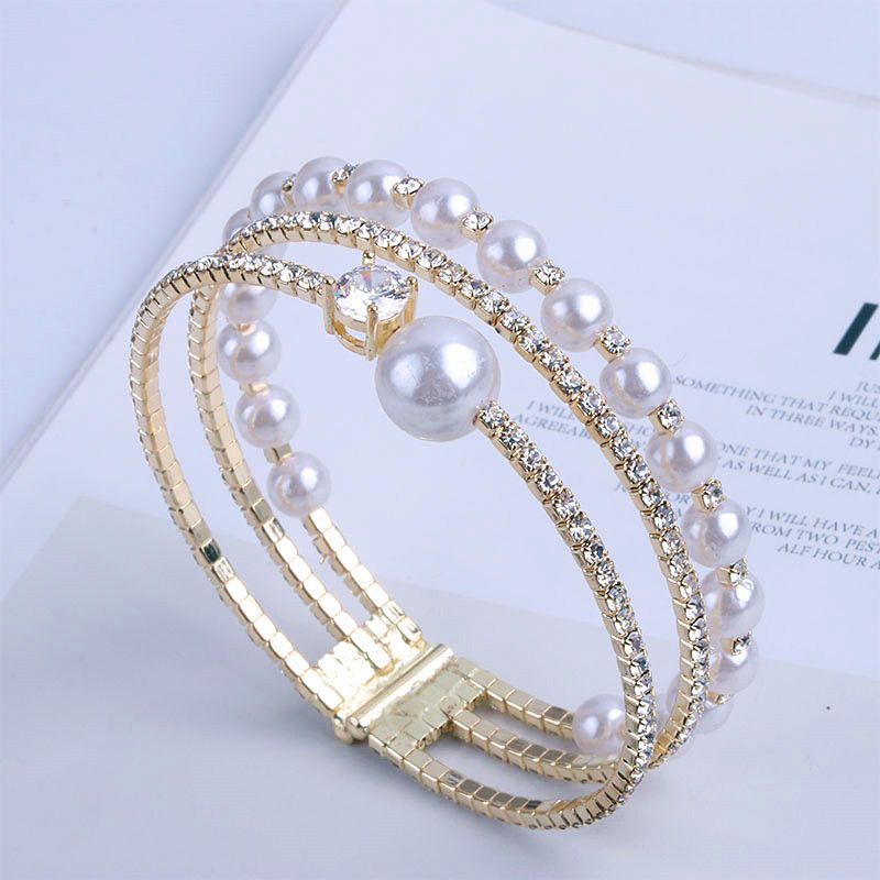 Rose Gold-Tone Rose Multi-Layer Bracelet – image 12
