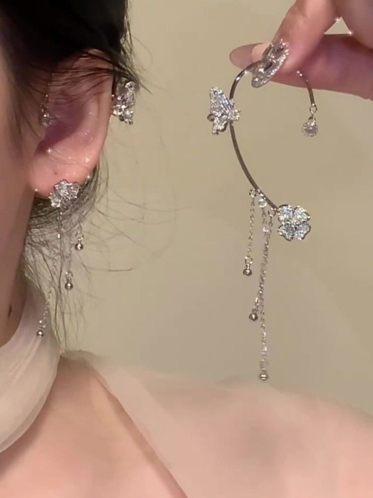 Butterfly Tassel Clip-On Earrings – image 10