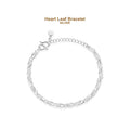 Heart Leaf Bracelet - Silver