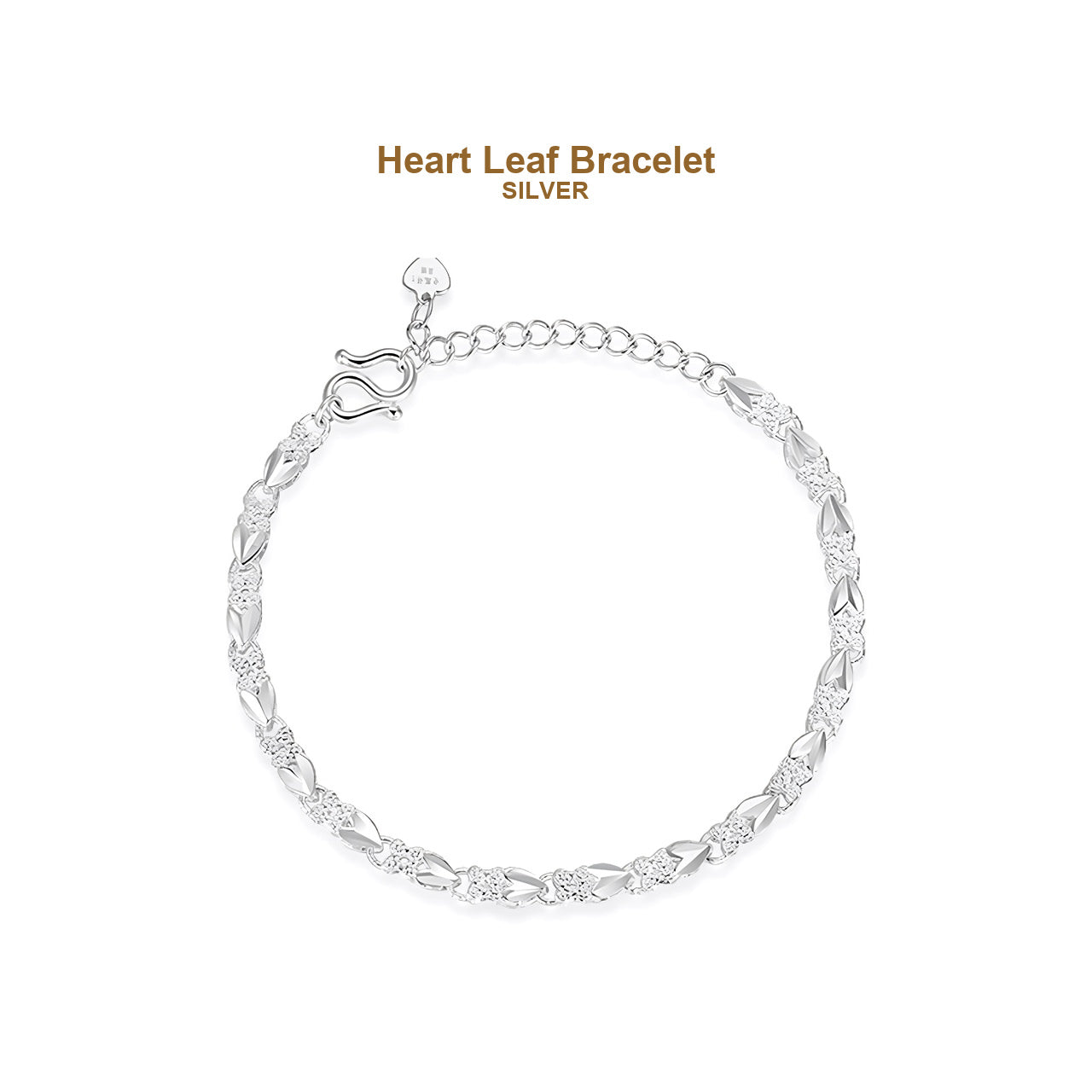 Heart Leaf Bracelet - Silver