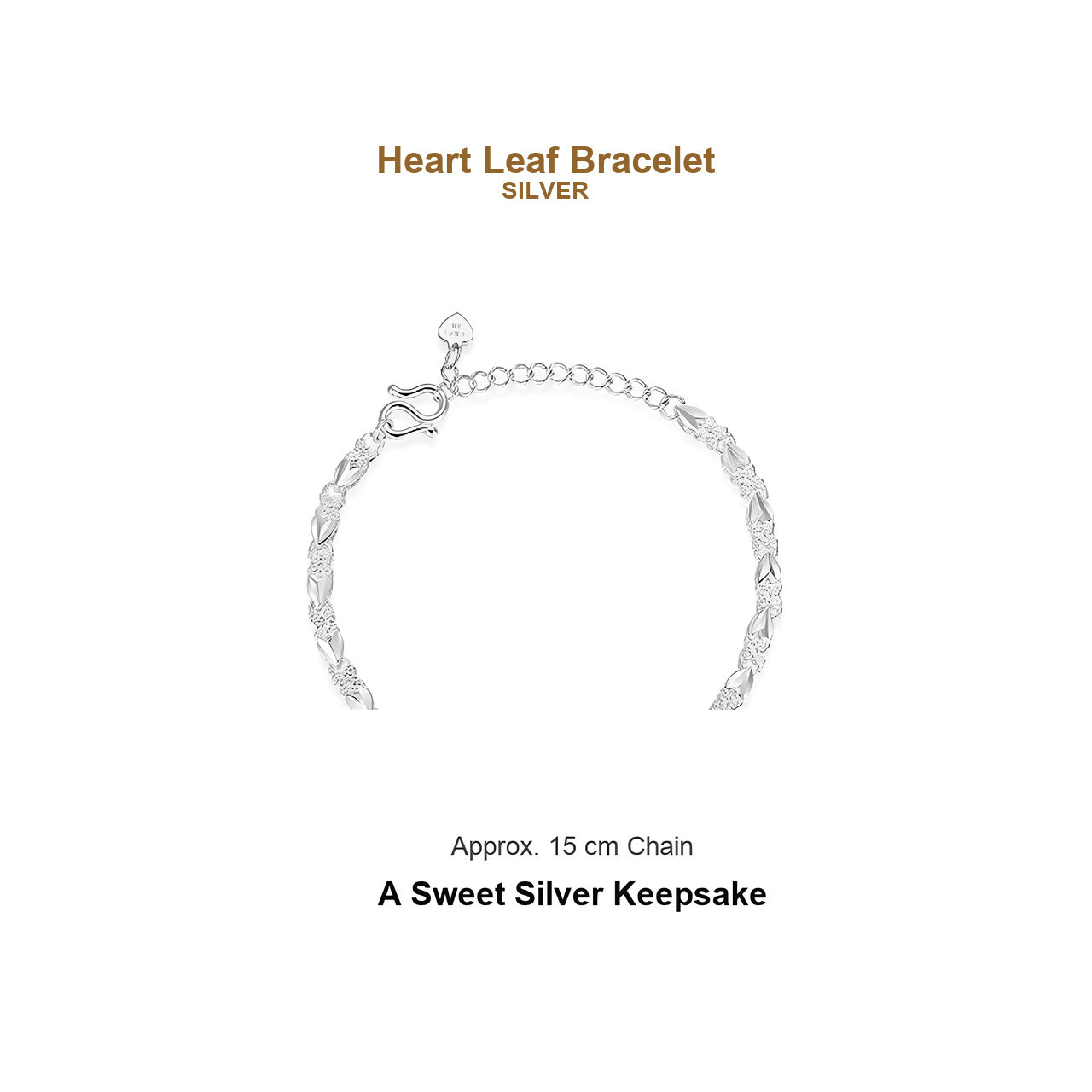 Heart Leaf Bracelet - Silver - image 3
