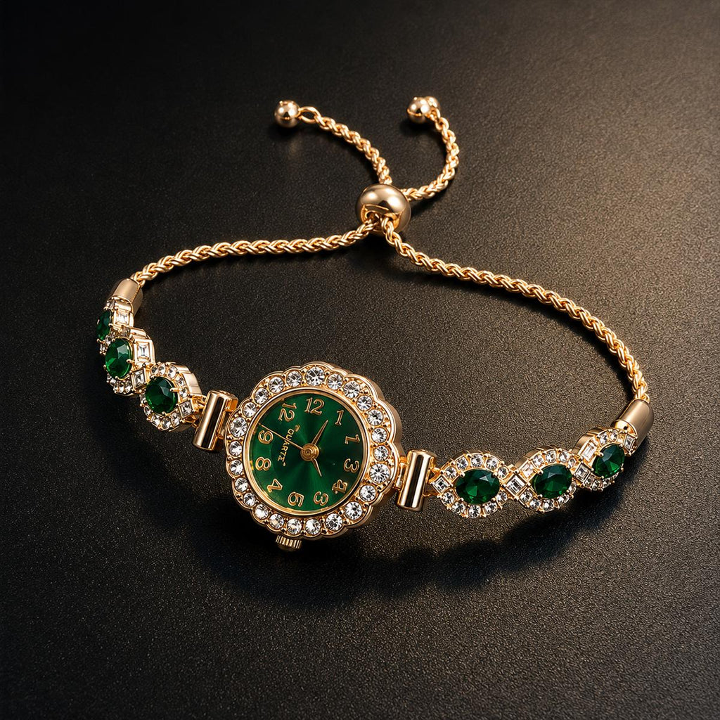 Green Floral Bracelet Watch — product view 4
