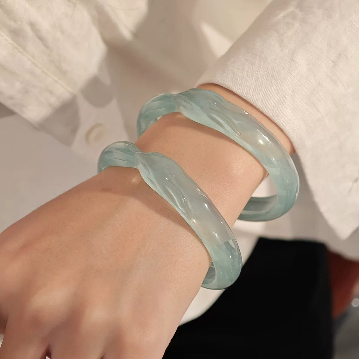 Sky Blue Translucent Bangle - S453
